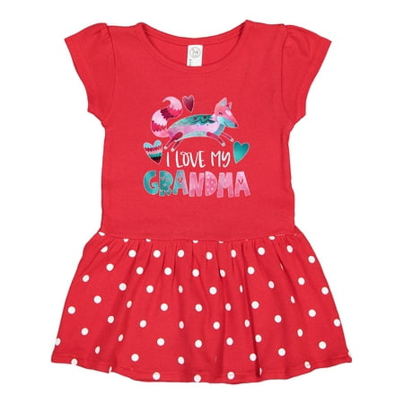 Inktastic I Love My Grandma Pink and Blue Fox with Hearts Gift Toddler Girl Dress 
Inktastic I Love My Grandma Pink and Blue Fox with Hearts Gift Toddler Girl Dress