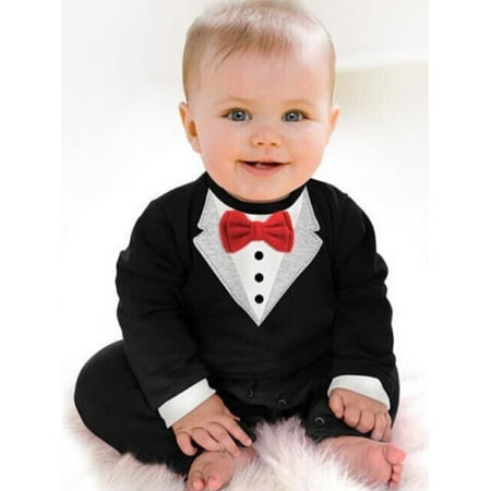 CenturyX Baby Boy Gentleman Shirt Bowtie Romper Tuxedo Newborn Jumpsuit Overall Black Suit Clothes Black 1-2 Years
CenturyX Baby Boy Gentleman Shirt Bowtie Romper Tuxedo Newborn Jumpsuit Overall Black Suit Clothes Black 1-2 Years