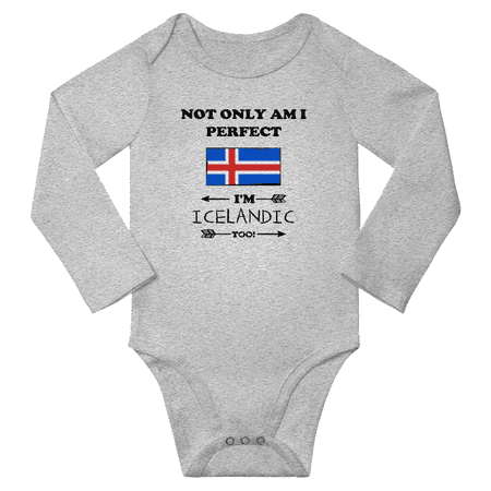 Not Only am i Perfect I m Icelandic Too! Baby Long Sleeve Bodysuit (Gray 6 Months)
Not Only am i Perfect I m Icelandic Too! Baby Long Sleeve Bodysuit (Gray 6 Months)