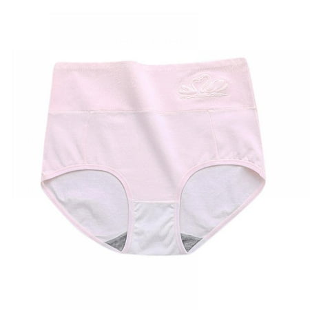 2-Pack 3D Embossed Women Cotton Panties High Waist Solid Stretch Briefs Underwear Soft Underpants