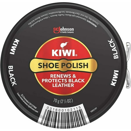 Kiwi Shoe Polish Black 2.5 oz 70 g Large Tin Paste Spit Shine