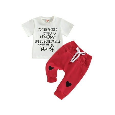 Emmababy Adorable Baby Boys Outfit Short Sleeve T-shirt with Printed Letters + Heart Pants
Emmababy Adorable Baby Boys Outfit Short Sleeve T-shirt with Printed Letters + Heart Pants