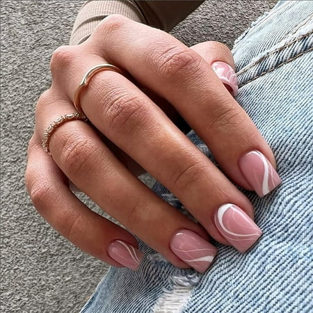 Pink Press On Nails Short Square Shape with White Swirls Designs Durable Short Coffin Nails with Salon UV Finish in 24 Sizes
Pink Press On Nails Short Square Shape with White Swirls Designs Durable Short Coffin Nails with Salon UV Finish in 24 Sizes