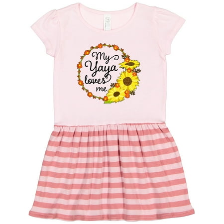 Inktastic My Yaya Loves Me with Sunflower Wreath Gift Toddler Girl Dress