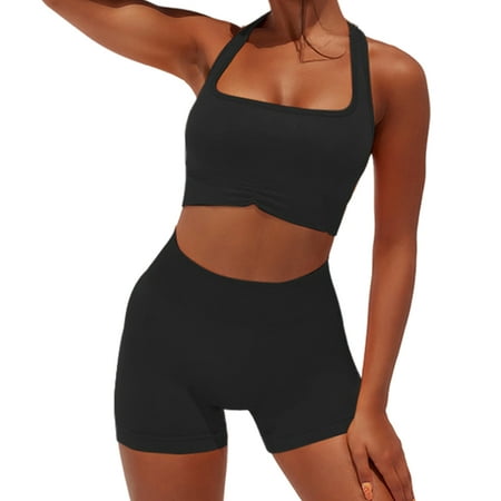 JunDanmall Sleeveless Solid Color Vest Shorts Set High Waist Women U-neck Bra Top High Waist Shorts Gym Clothing
JunDanmall Sleeveless Solid Color Vest Shorts Set High Waist Women U-neck Bra Top High Waist Shorts Gym Clothing