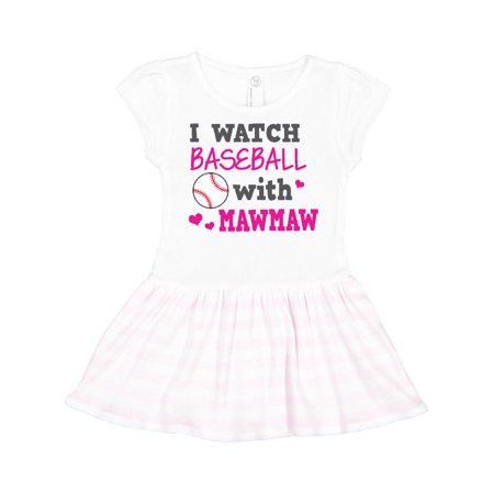 Inktastic I Watch Baseball with My Mawmaw Gift Toddler Girl Dress