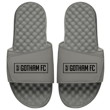 Men s ISlide Gray NJ/NY Gotham FC Secondary Logo Slide Sandals