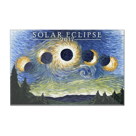 Solar Eclipse 2017 - Starry Night - Lantern Press Artwork (18x12 Acrylic Wall Art Gallery Quality)