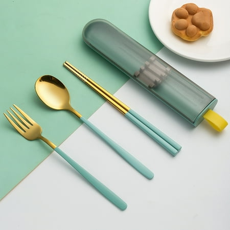 Outdoor Camping Portable Travel Chopsticks Spoon Fork Tableware Set Stainless Steel Set Single Student Storage Box Travel 3pcs
Outdoor Camping Portable Travel Chopsticks Spoon Fork Tableware Set Stainless Steel Set Single Student Storage Box Travel 3pcs
