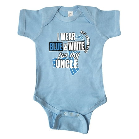 Inktastic I Wear Blue and White For My Uncle ALS Awareness Gift Baby Boy or Baby Girl Bodysuit
Inktastic I Wear Blue and White For My Uncle ALS Awareness Gift Baby Boy or Baby Girl Bodysuit