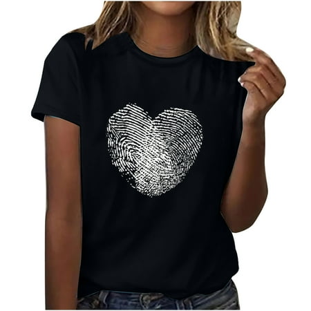 Shirts for Women Shirts for Women Adult Fashion Short Sleeve Round Neck Valentine s Day Printing Casual Blouse T-Shirt Tops Shirt Crop Top White Tank Tops Women New Arrival Black M
Shirts for Women Shirts for Women Adult Fashion Short Sleeve Round Neck Valentine s Day Printing Casual Blouse T-Shirt Tops Shirt Crop Top White Tank Tops Women New Arrival Black M