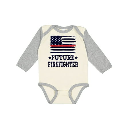 Inktastic Future Firefighter USA Gift Baby Boy or Baby Girl Long Sleeve Bodysuit