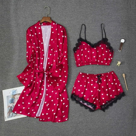 Fengqque 3Pcs Lingerie Suit Women Lace Patchwork Silk Satin Temptation Babydoll Underwear Underpants Sleepwear Shorts+Cami+Nightgown Suit
Fengqque 3Pcs Lingerie Suit Women Lace Patchwork Silk Satin Temptation Babydoll Underwear Underpants Sleepwear Shorts+Cami+Nightgown Suit