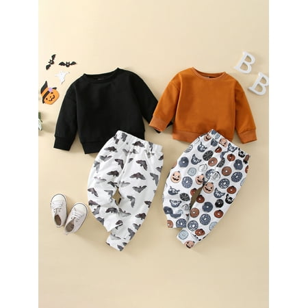 2Pcs Halloween Baby Girls Boys Outfit Toddlers Long Sleeve Pullovers Tops + Bat Pumpkin Printing Long Pants Set
2Pcs Halloween Baby Girls Boys Outfit Toddlers Long Sleeve Pullovers Tops + Bat Pumpkin Printing Long Pants Set