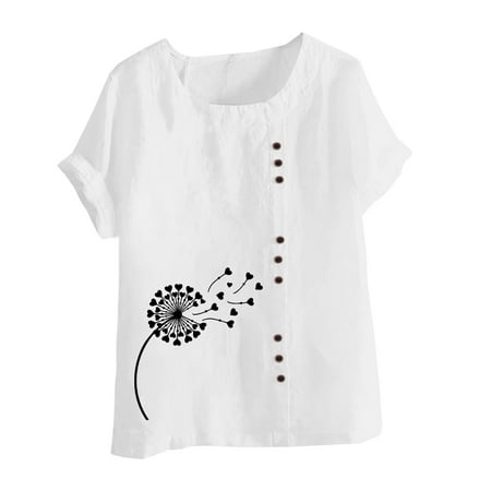 White Blouse for Women Womens Summer Tops 2023 Fashion Women Summer Loose Print Round-Neck T-Shirt Short Sleeve Casual Blouse Maternity Shirts White XL 
White Blouse for Women Womens Summer Tops 2023 Fashion Women Summer Loose Print Round-Neck T-Shirt Short Sleeve Casual Blouse Maternity Shirts White XL