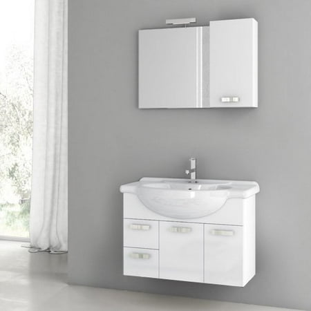 ACF by Nameeks ACF PH02-GW Phinex 32-in. Single Bathroom Vanity Set - Glossy White