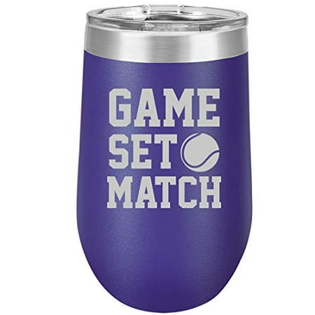 16 oz Double Wall Vacuum Insulated Stainless Steel Stemless Wine Tumbler Glass Coffee Travel Mug With Lid Game Set Match Tennis (Purple)
16 oz Double Wall Vacuum Insulated Stainless Steel Stemless Wine Tumbler Glass Coffee Travel Mug With Lid Game Set Match Tennis (Purple)