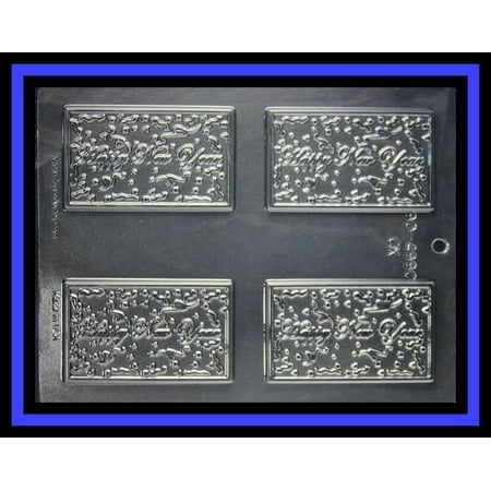 Happy New Years Business Card or Plaque Chocolate Candy Mold from CK #4990