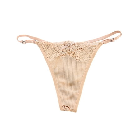 BIZIZA Women Panties Lace Sexy Embroidered Low Rise Thongs Adjustable Underpants Beige one size
BIZIZA Women Panties Lace Sexy Embroidered Low Rise Thongs Adjustable Underpants Beige one size