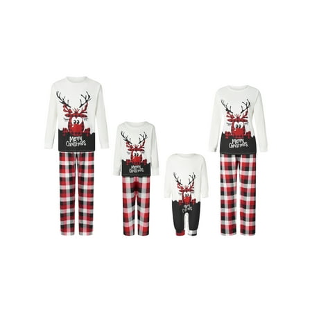 Peyakidsaa Family Matching Christmas Pajamas Set Xmas Elk Print Round Neck Long Sleeve Tops Plaid Long Pants for Parents Kids
Peyakidsaa Family Matching Christmas Pajamas Set Xmas Elk Print Round Neck Long Sleeve Tops Plaid Long Pants for Parents Kids