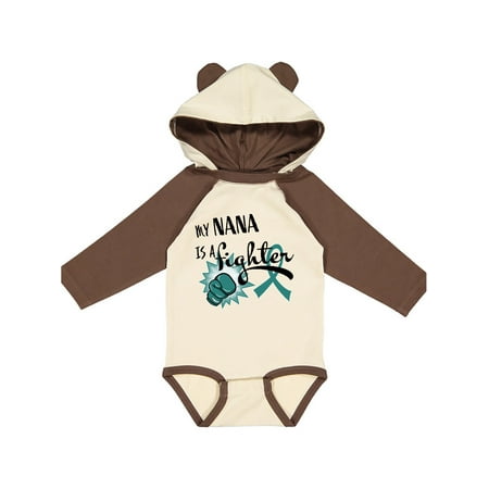 Inktastic Ovarian Cancer Awareness My Nana is a Fighter Gift Baby Boy or Baby Girl Long Sleeve Bodysuit
Inktastic Ovarian Cancer Awareness My Nana is a Fighter Gift Baby Boy or Baby Girl Long Sleeve Bodysuit