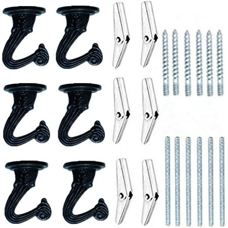 6 Sets White Ceiling Hooks for Hanging Plant Heavy Duty Swag Toggle Hooks with Hardware (White)
6 Sets White Ceiling Hooks for Hanging Plant Heavy Duty Swag Toggle Hooks with Hardware (White)