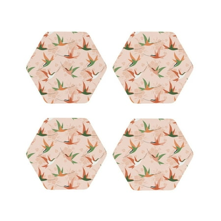 Leather Coasters Set of 4 - Simple Hummingbird Floral Print Lightweight Non-Slip Drink Coasters for Desk Anti-Scalding Desk Cup Coasters for Office Table Decor Hexagon
Leather Coasters Set of 4 - Simple Hummingbird Floral Print Lightweight Non-Slip Drink Coasters for Desk Anti-Scalding Desk Cup Coasters for Office Table Decor Hexagon