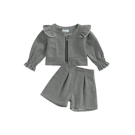 Frobukio Kids Girls Shorts Outfits Long Sleeve Zipper Plaid Print Tops + Casual Loose Shorts Clothes Sets Black 3-4 Years
Frobukio Kids Girls Shorts Outfits Long Sleeve Zipper Plaid Print Tops + Casual Loose Shorts Clothes Sets Black 3-4 Years