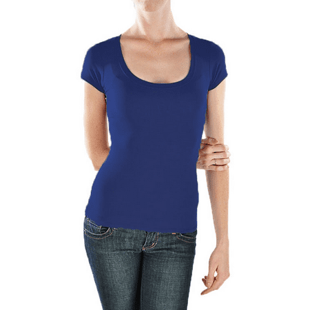 Women's Everyday Basic Cotton Short Sleeve Scoop Neck Tee Shirt