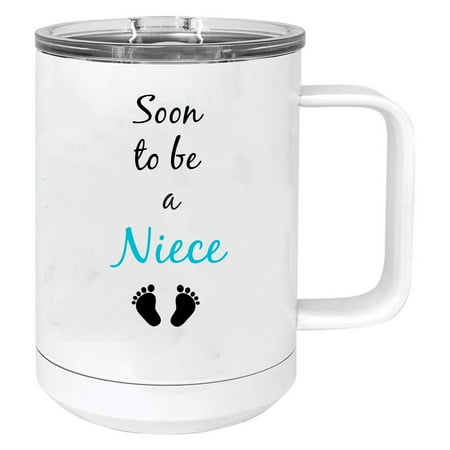 Soon to be a Niece Stainless Steel Vacuum Insulated 15 Oz Travel Coffee Mug with Slider Lid White
Soon to be a Niece Stainless Steel Vacuum Insulated 15 Oz Travel Coffee Mug with Slider Lid White