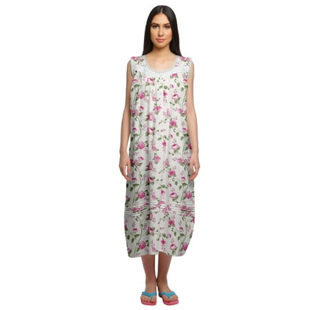 Moomaya Printed Womens Button Placket Mid Long Nightdress Cotton Night Gown
Moomaya Printed Womens Button Placket Mid Long Nightdress Cotton Night Gown