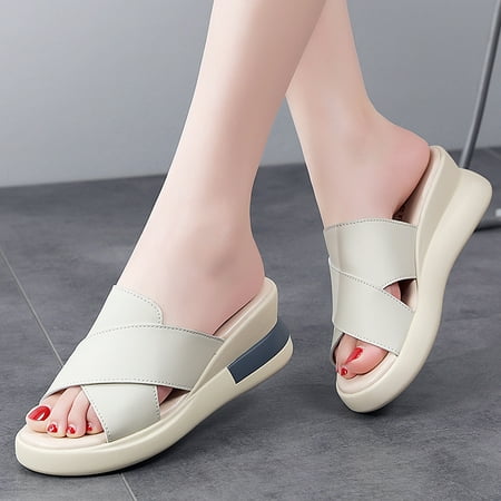Women‘s Low Wedge Cross Strap Sandals Solid Color Open Toe Slippers Comfortable Outdoor Slides Shoes
Women‘s Low Wedge Cross Strap Sandals Solid Color Open Toe Slippers Comfortable Outdoor Slides Shoes