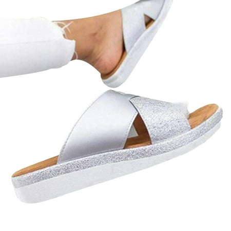 Women Thick Bottomed Sandal Shoes Wedge Heel Sandals Clip Toe Summer Beach Shoes
