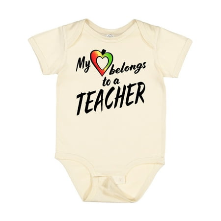 Inktastic My Heart Belongs to a Teacher Gift Baby Boy or Baby Girl Bodysuit