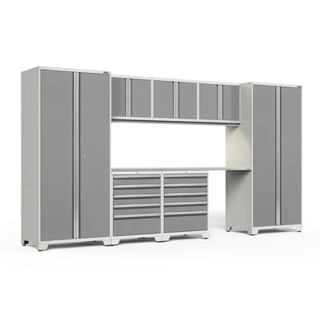 NewAge Products Pro Series Platinum 8 Piece Cabinet Set Heavy Duty 18-Gauge Steel Garage Storage System LED Lights Included
NewAge Products Pro Series Platinum 8 Piece Cabinet Set Heavy Duty 18-Gauge Steel Garage Storage System LED Lights Included