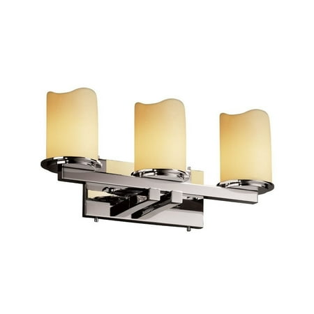 Justice Design CNDL-8773-14-AMBR-CROM CandleAria Dakota - 3 Light Straight-Bar Bath Bar with Amber Cylinder Melted Rim Faux Candle Shades Polished Chrome Incandescent Polished Chrome Finish
Justice Design CNDL-8773-14-AMBR-CROM CandleAria Dakota - 3 Light Straight-Bar Bath Bar with Amber Cylinder Melted Rim Faux Candle Shades Polished Chrome Incandescent Polished Chrome Finish