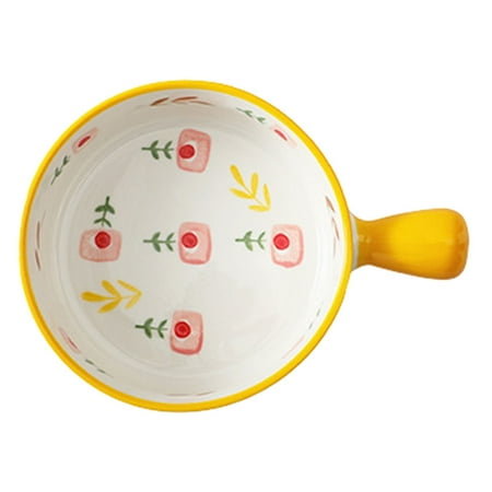 Ceramic Salad Bowl Creative Dessert Bowl Adorable Bowl Breakfast Bowl with Handle
Ceramic Salad Bowl Creative Dessert Bowl Adorable Bowl Breakfast Bowl with Handle