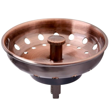 Copper Kitchen Sink Strainer Basket Stainless Steel Antique Copper Sink Strainer and Stopper Replacement for Standard 3-1/2 inch AC Sink Drain with Metal Center Knob and Rubber Drain Stopper
Copper Kitchen Sink Strainer Basket Stainless Steel Antique Copper Sink Strainer and Stopper Replacement for Standard 3-1/2 inch AC Sink Drain with Metal Center Knob and Rubber Drain Stopper