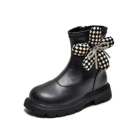 Daeful Girls Fashion Boots Toddler Kids Ankle Booties Comfort Winter Boot Black 9C