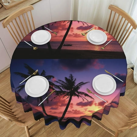 Tablecloth Beautiful Sunset Palm Tree Table Cloth For Circular Tables Waterproof Resistant Picnic Table Covers For Kitchen Dining/Party
Tablecloth Beautiful Sunset Palm Tree Table Cloth For Circular Tables Waterproof Resistant Picnic Table Covers For Kitchen Dining/Party