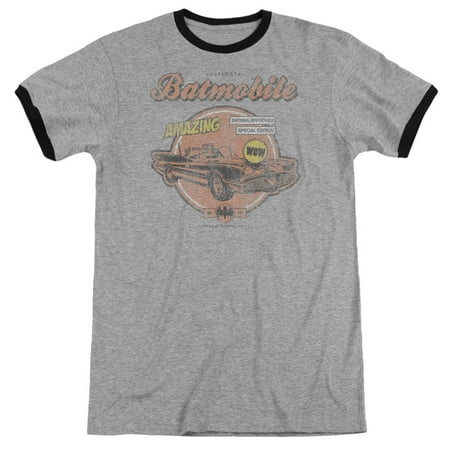 Batman - Amzing Batmobile - Heather Ringer Short Sleeve Shirt - Small