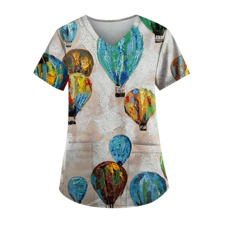 TKing Fashion Women Plus Size Scrubs Top V-Neck Short Sleeve Printed Pockets Work Blouse for Women Khaki 4XL
TKing Fashion Women Plus Size Scrubs Top V-Neck Short Sleeve Printed Pockets Work Blouse for Women Khaki 4XL