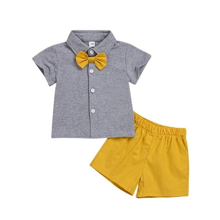 Rovga Boy Infant Outfit Toddler Kids Baby Solid Gentleman Bow Tie T Shirt Shorts Outfits Set
Rovga Boy Infant Outfit Toddler Kids Baby Solid Gentleman Bow Tie T Shirt Shorts Outfits Set
