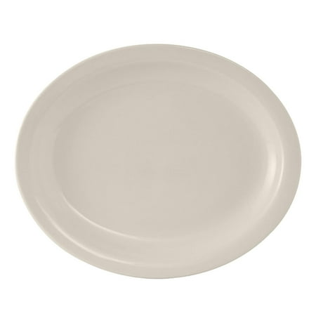 Tuxton TNR-040 American White Narrow Rim Platter Nevada Oval-3 Dozen