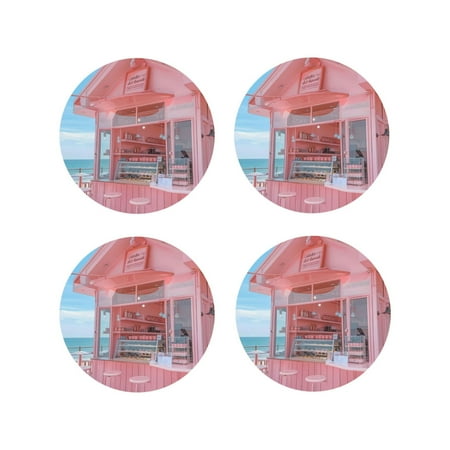 Lukts Pastel Pink Beach Cafe Print Leather Drinks Coasters Set of 4 Suitable or Drinks Furniture Protection and Easy Clean up-Round Shape
Lukts Pastel Pink Beach Cafe Print Leather Drinks Coasters Set of 4 Suitable or Drinks Furniture Protection and Easy Clean up-Round Shape