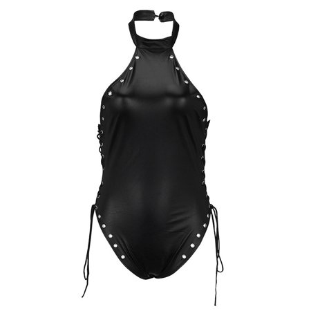 HOMEMAXS Sexy Patent Leather Side Strips Uniforms Erotic Jumpsuits Seduces Swimsuit Erotic Clothing for Women Lady - Size M(Black)
HOMEMAXS Sexy Patent Leather Side Strips Uniforms Erotic Jumpsuits Seduces Swimsuit Erotic Clothing for Women Lady - Size M(Black)