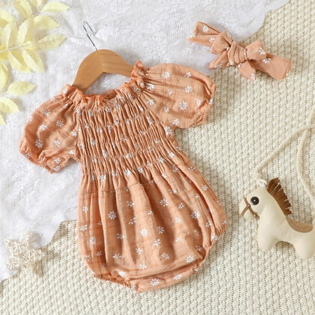 PEASKJP Baby Girl Jumpsuits Breathable Texture Baby Girls Short Sleeve Skin-friendly Cotton Bodysuits Brown 6-9 Months
PEASKJP Baby Girl Jumpsuits Breathable Texture Baby Girls Short Sleeve Skin-friendly Cotton Bodysuits Brown 6-9 Months