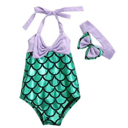 TOPGOD Toddler Baby Girls One-Piece Swimsuit with Headband Halter Bowknot Fish Scales Mermaid Princess Swimwear
TOPGOD Toddler Baby Girls One-Piece Swimsuit with Headband Halter Bowknot Fish Scales Mermaid Princess Swimwear