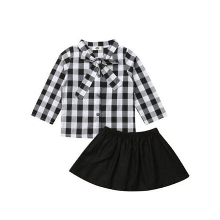 Baby Girls 2Pcs Autumn Clothes Set Long Sleeve Lapel Bow Plaid Shirt+Elastic Ruffle Skirt
Baby Girls 2Pcs Autumn Clothes Set Long Sleeve Lapel Bow Plaid Shirt+Elastic Ruffle Skirt