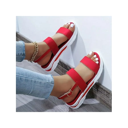 Colisha Ladies Casual Shoes Non-slip Wedge Sandals Summer Platform Sandal Women Open Toe Strap Red 5.5
Colisha Ladies Casual Shoes Non-slip Wedge Sandals Summer Platform Sandal Women Open Toe Strap Red 5.5